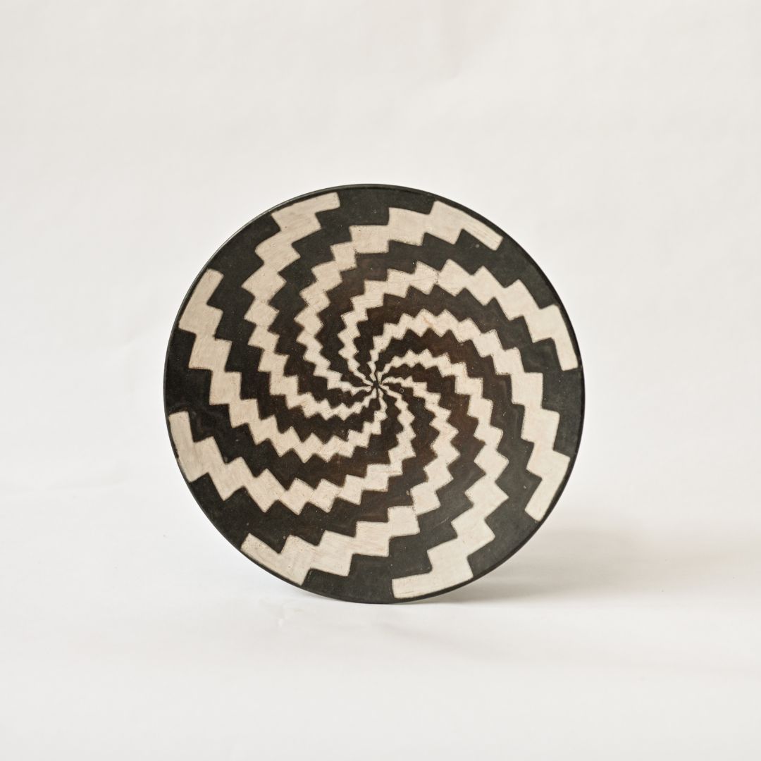 Geometric Swirl Ceramic Platter