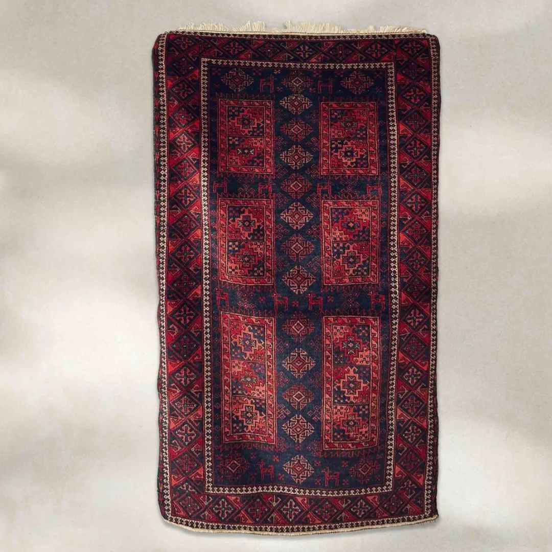 Vintage Afghan Yakub Khani Family Rug