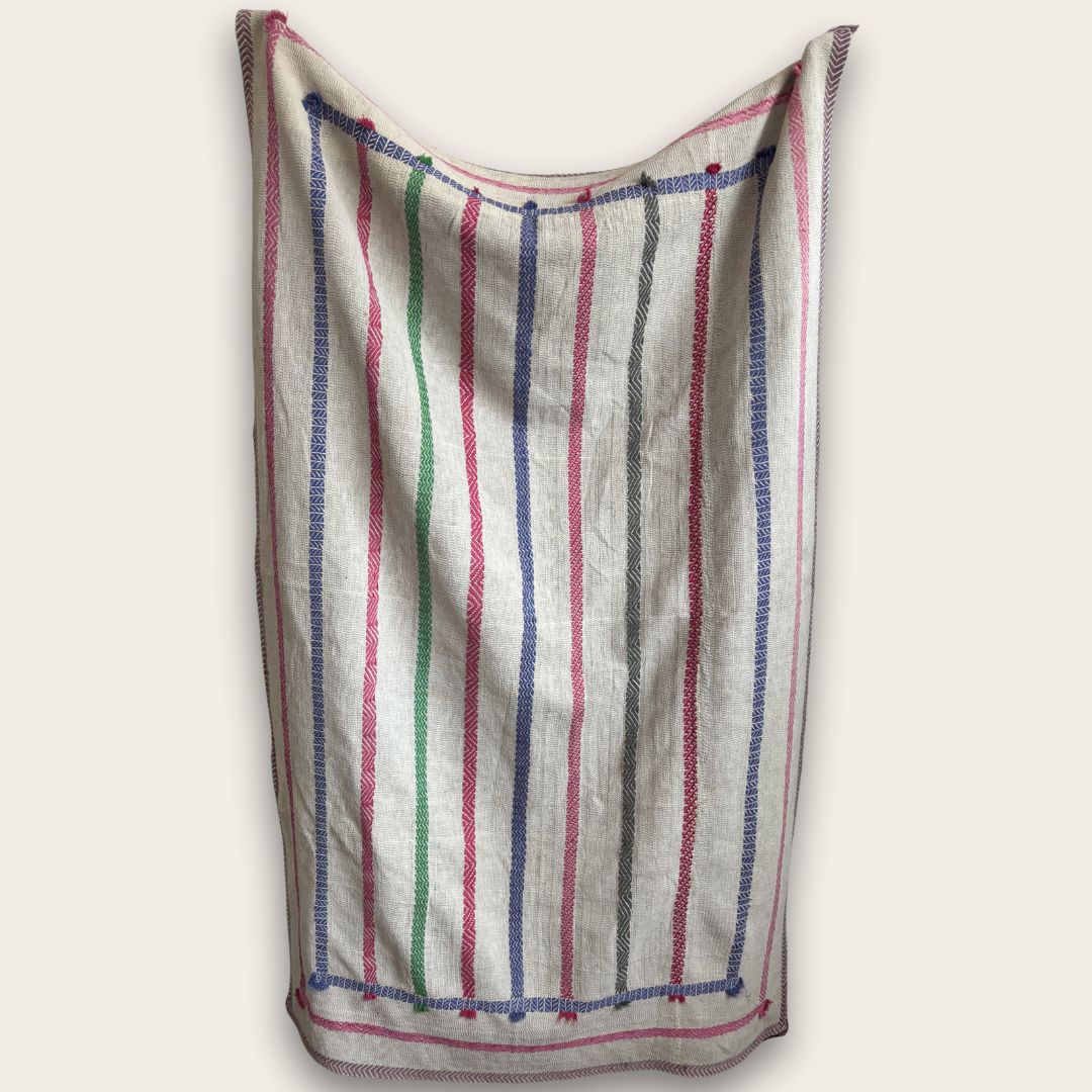 Kantha Quilted Throw - One of a kind - Pink & Grey Vintage