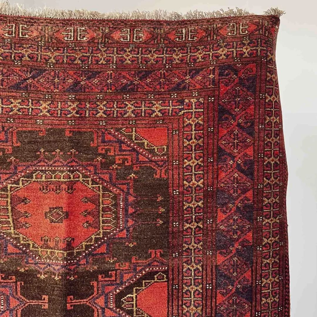 Vintage Afghan Baluch Saruk Family Rug