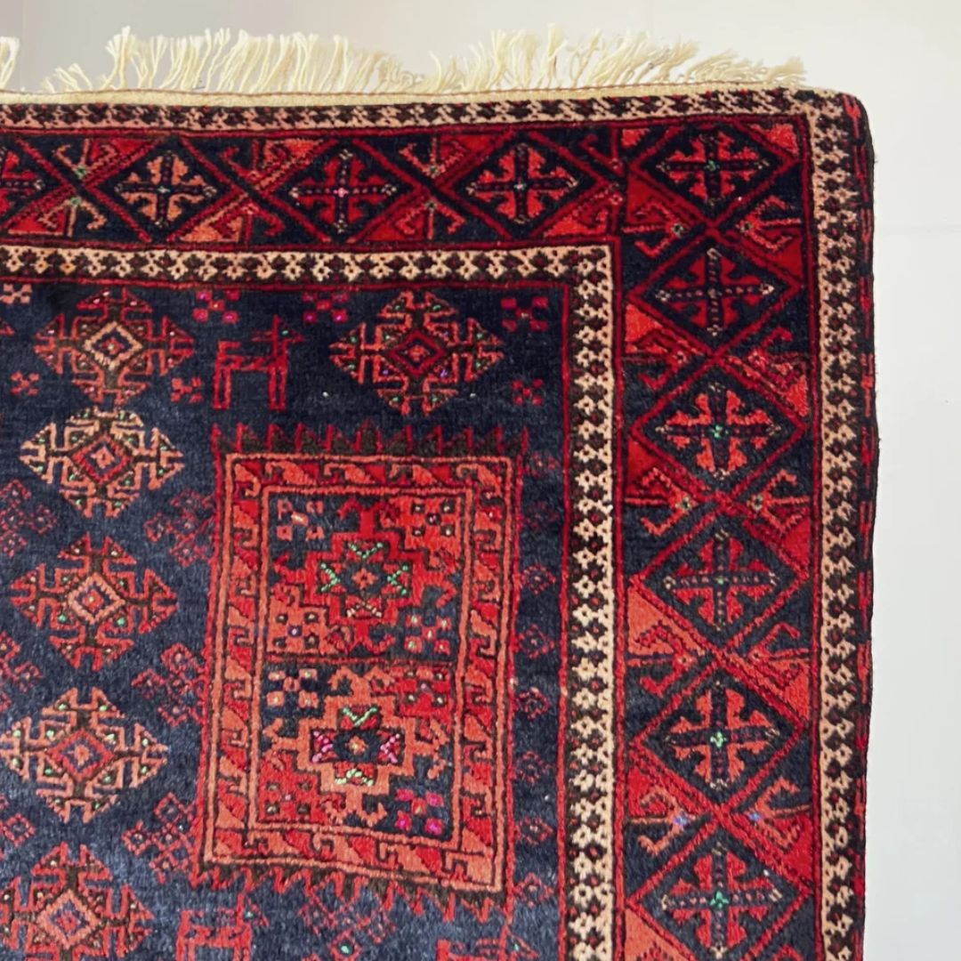 Vintage Afghan Yakub Khani Family Rug