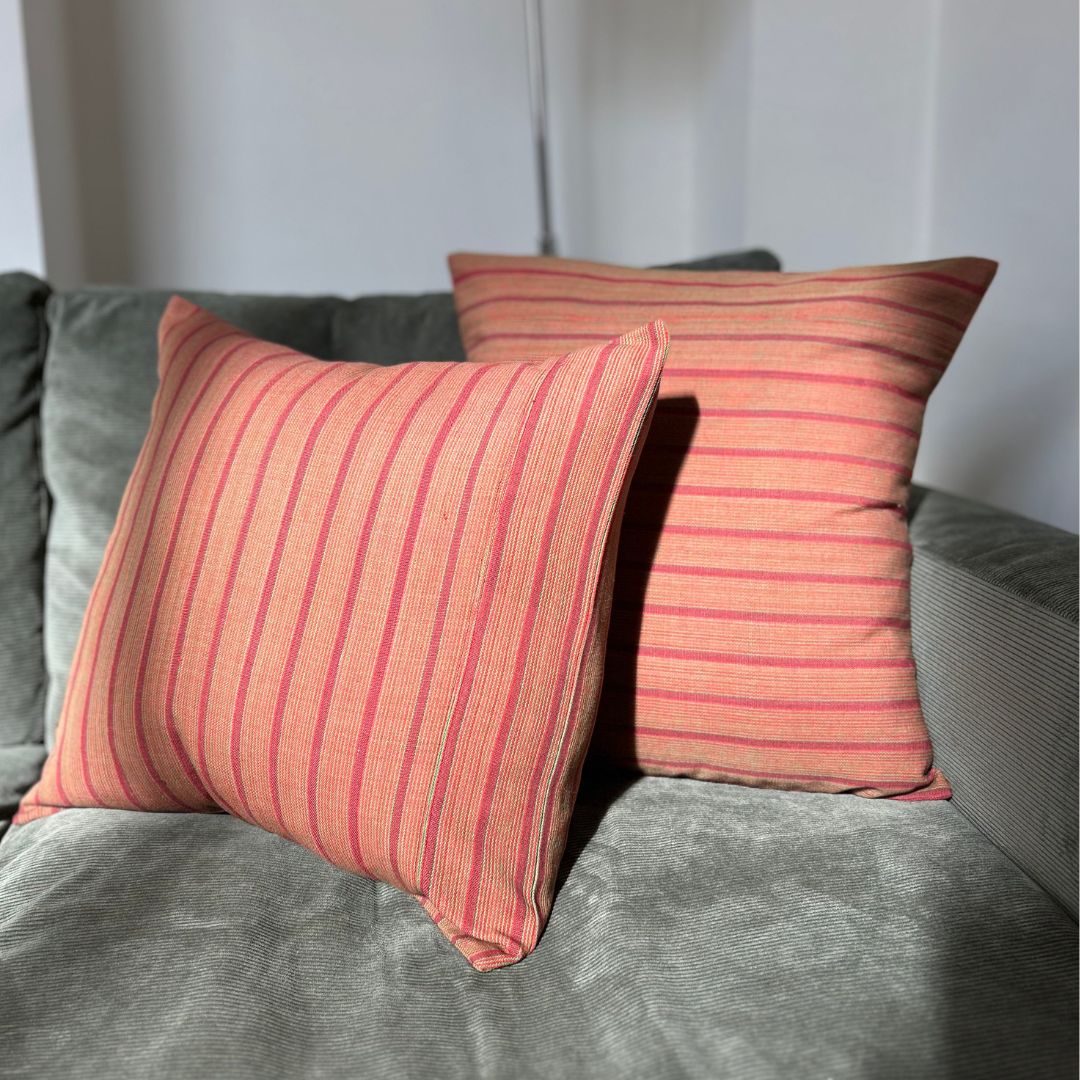 Burkina Faso Stripes Handwoven Cotton Cushion Cover - Square
