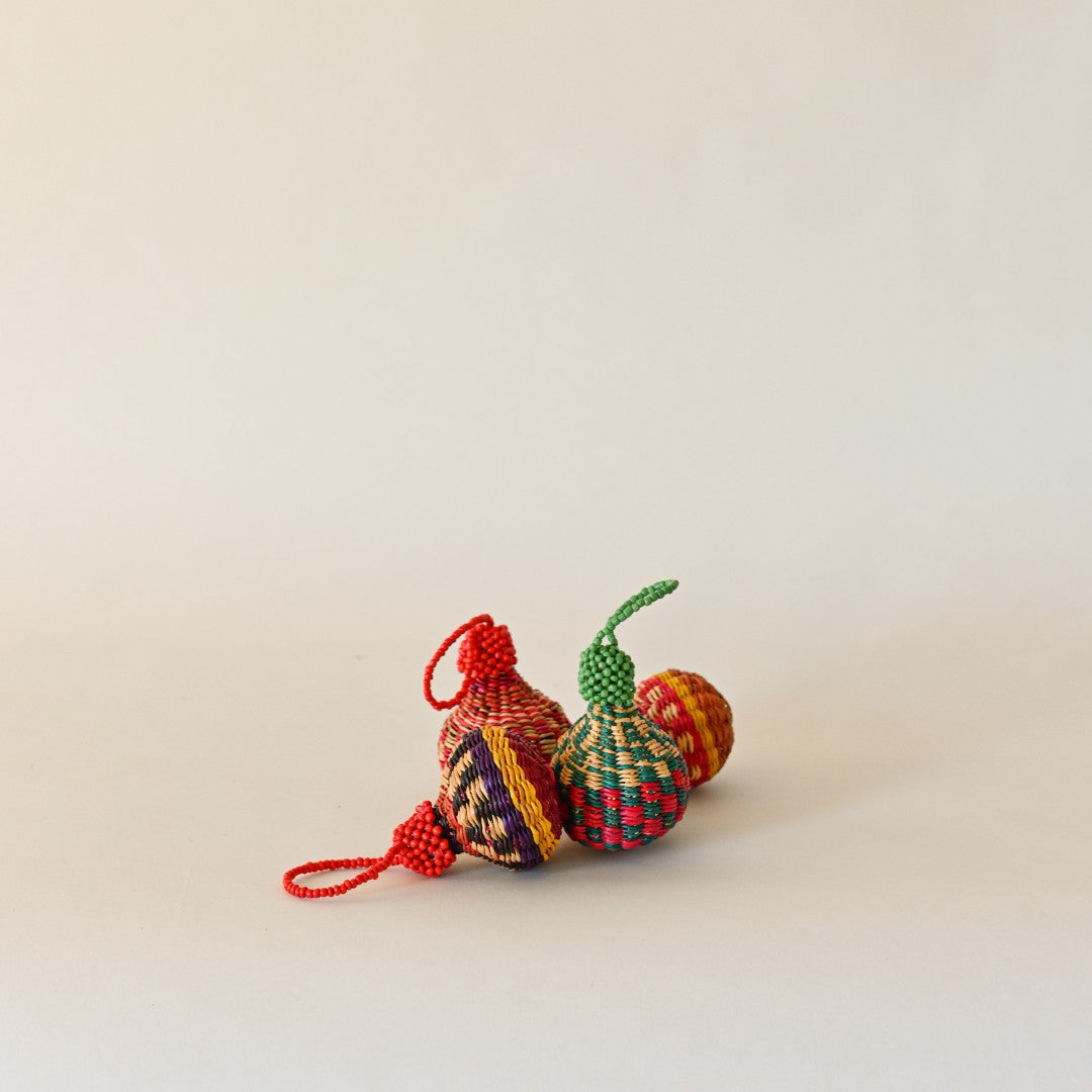 Handwoven Beaded Baubles - Set of 4