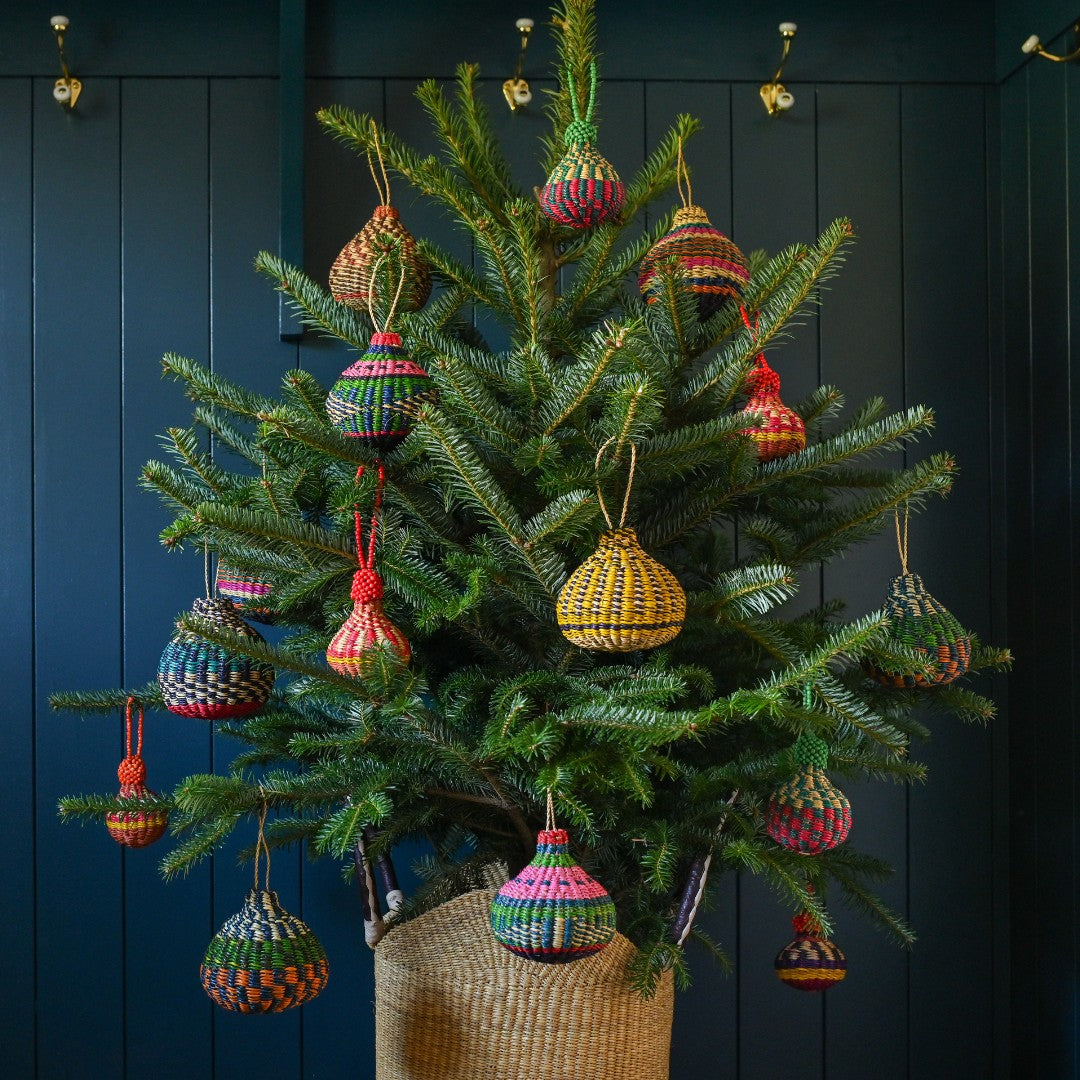 Handwoven Beaded Baubles - Set of 4