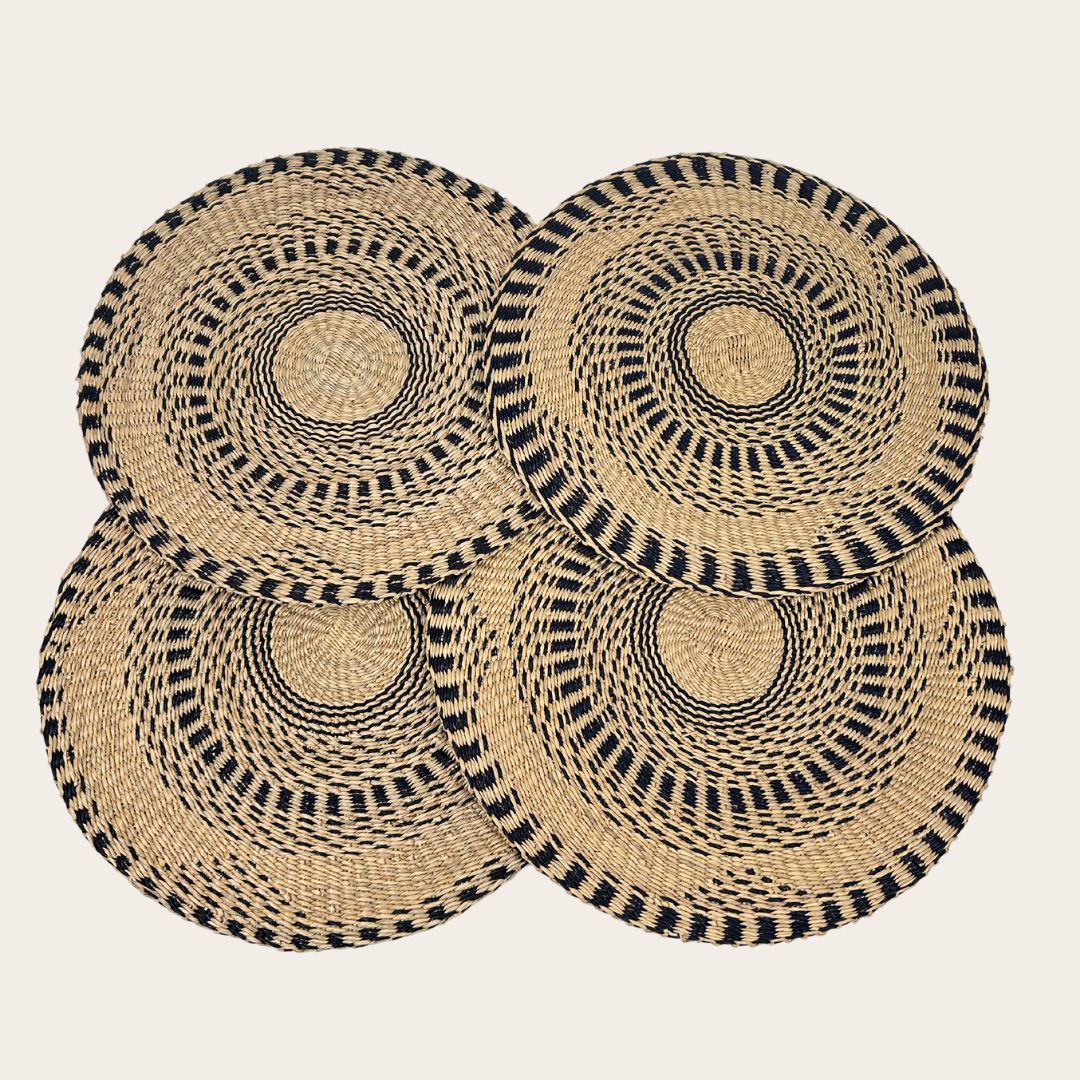 Handwoven Grass Placemats - Set of 4 (Large)