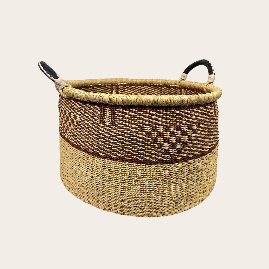 Storage Basket with Handles - Handwoven in Ghana - Medium