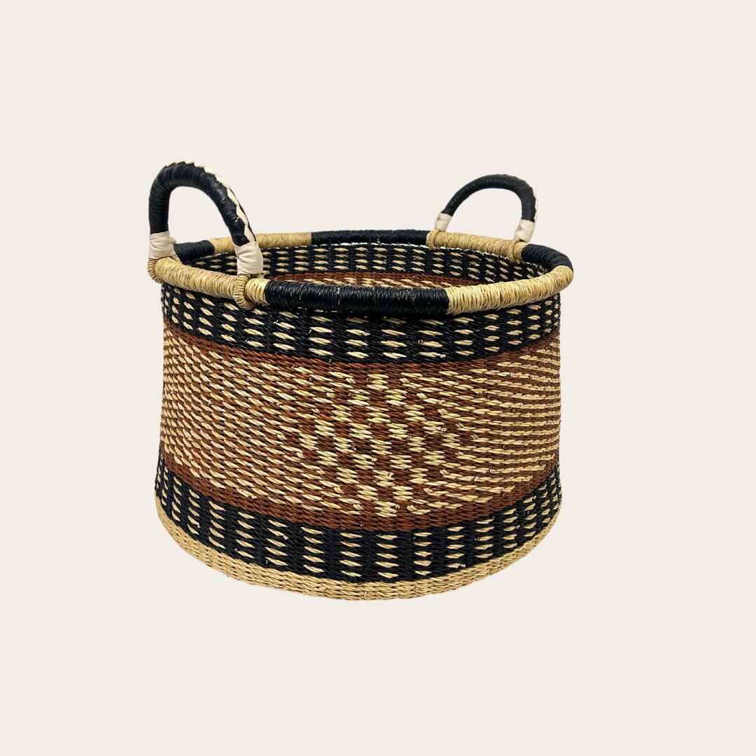 Storage Basket with Handles - Handwoven in Ghana - Medium