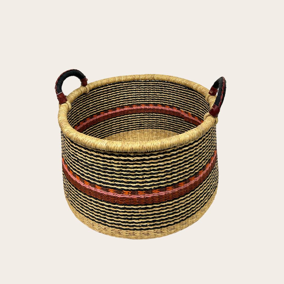 Storage Basket with Handles - Handwoven in Ghana - Small