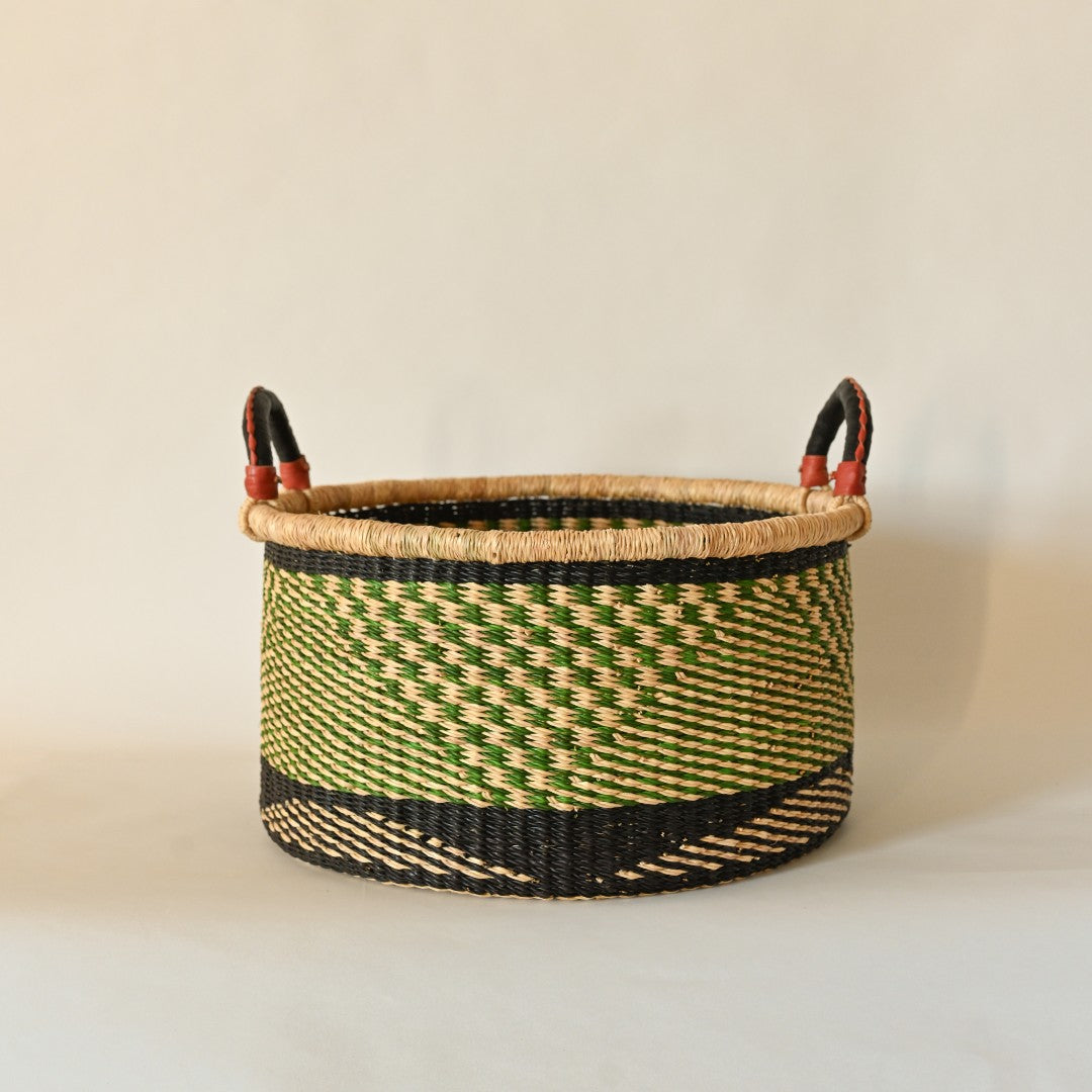 Storage Basket with Handles - Handwoven in Ghana - Medium