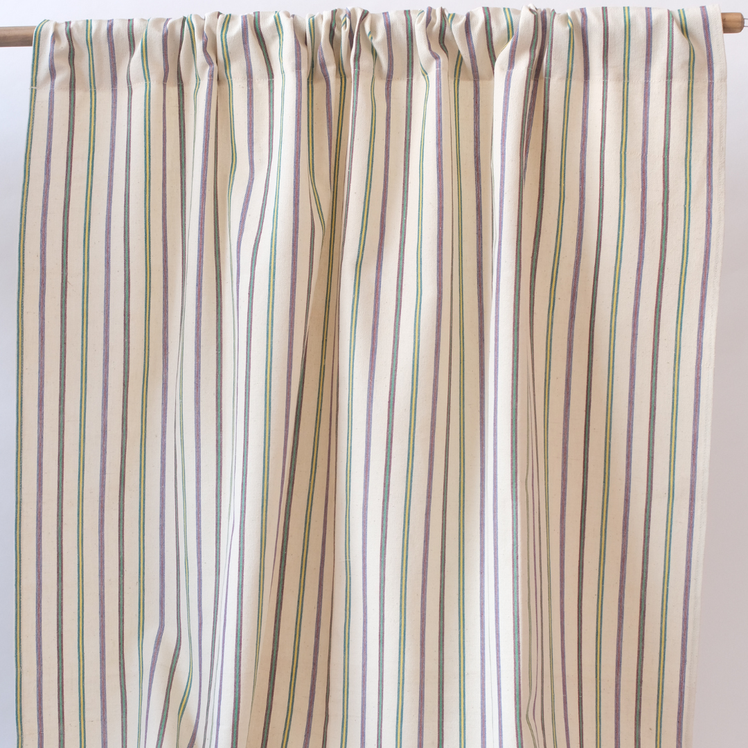 Stripe Curtains (Pair) , Handwoven Organic Cotton