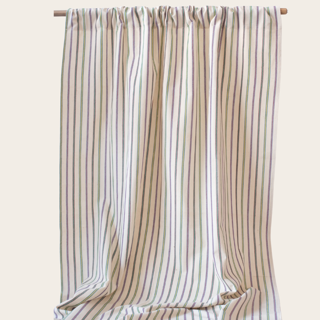 Stripe Curtains (Pair) , Handwoven Organic Cotton
