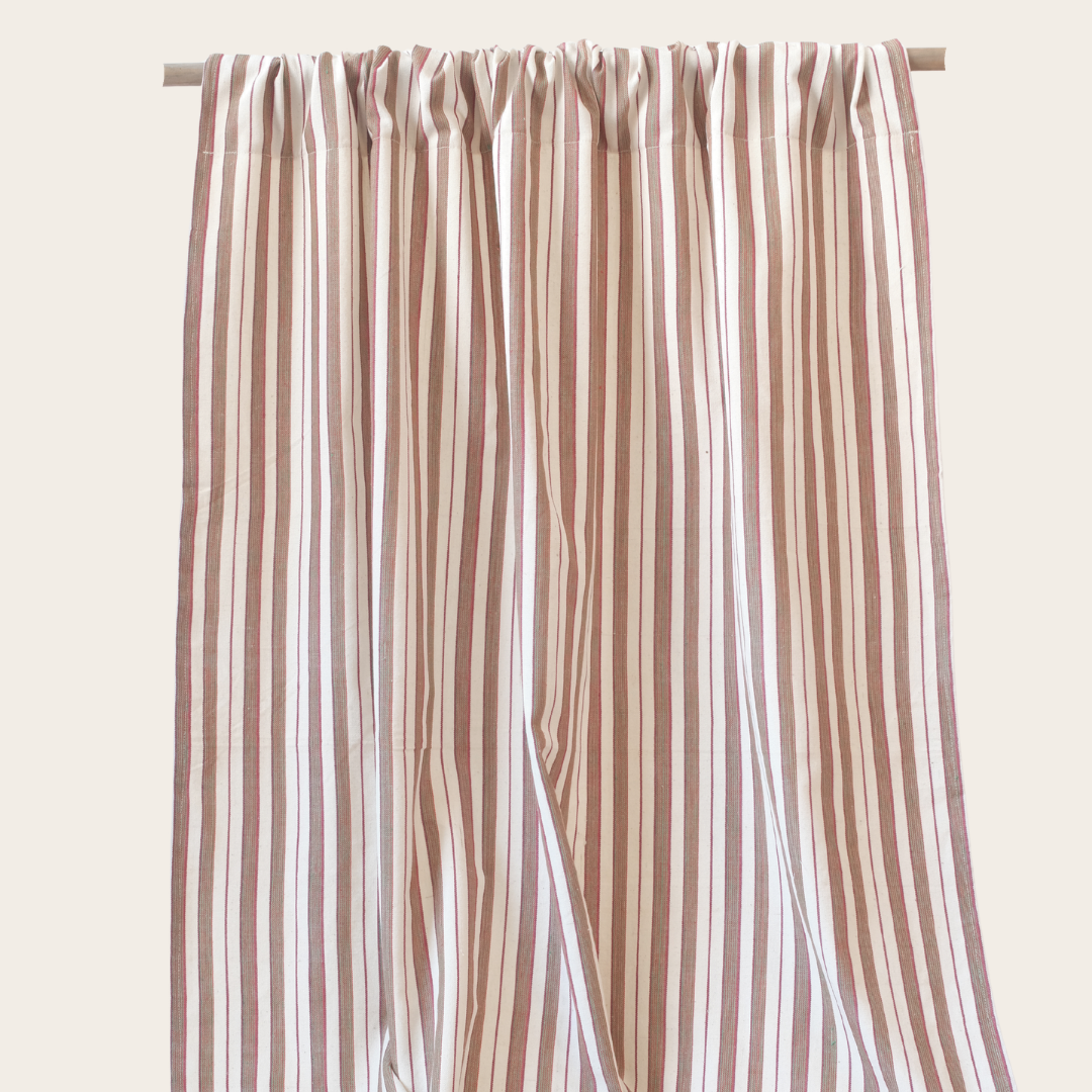 Stripe Curtains (Pair) , Handwoven Organic Cotton