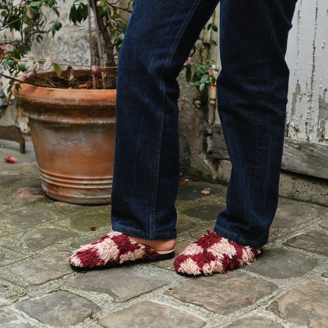 CALLA x Tomorrows Berber Rug Babouches - Pink & Burgundy