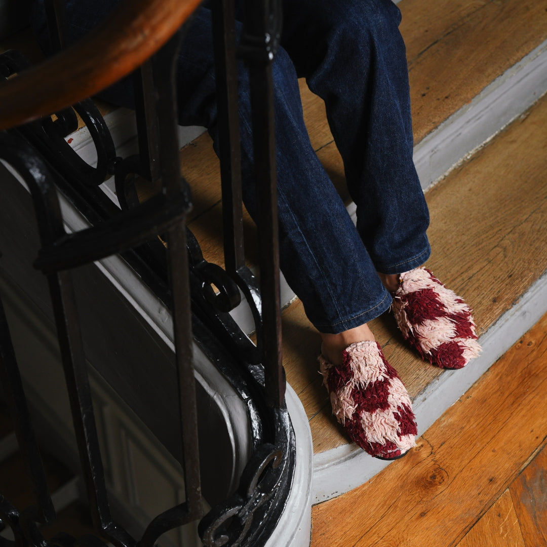 CALLA x Tomorrows Berber Rug Babouches - Pink & Burgundy