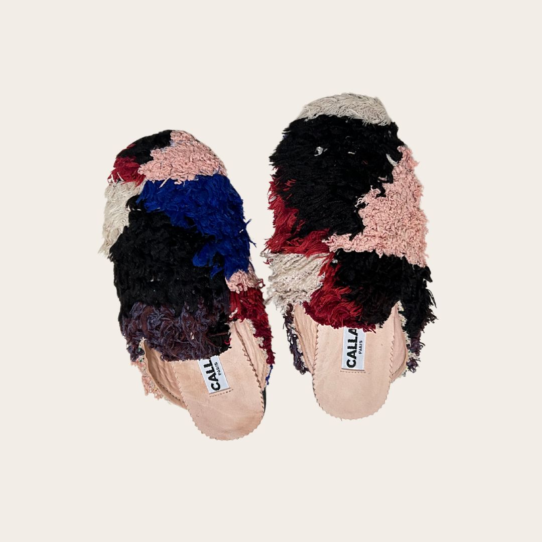 CALLA x Tomorrows Berber Rug Babouches - Red &amp; Purple Tones