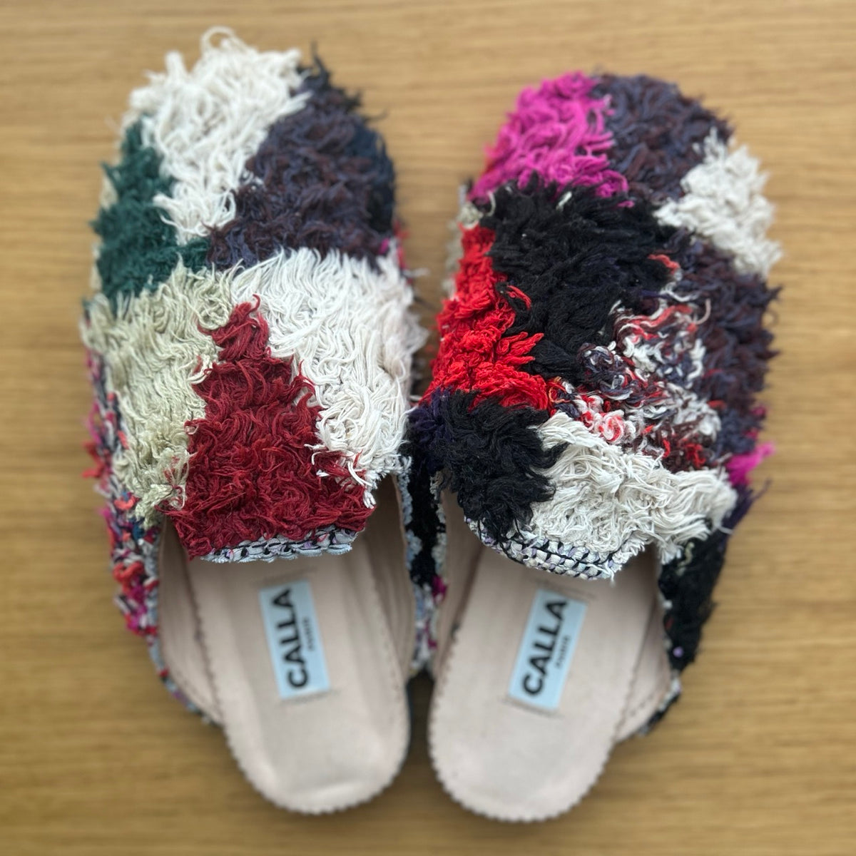 CALLA x Tomorrows Berber Rug Babouches - Red &amp; Purple Tones