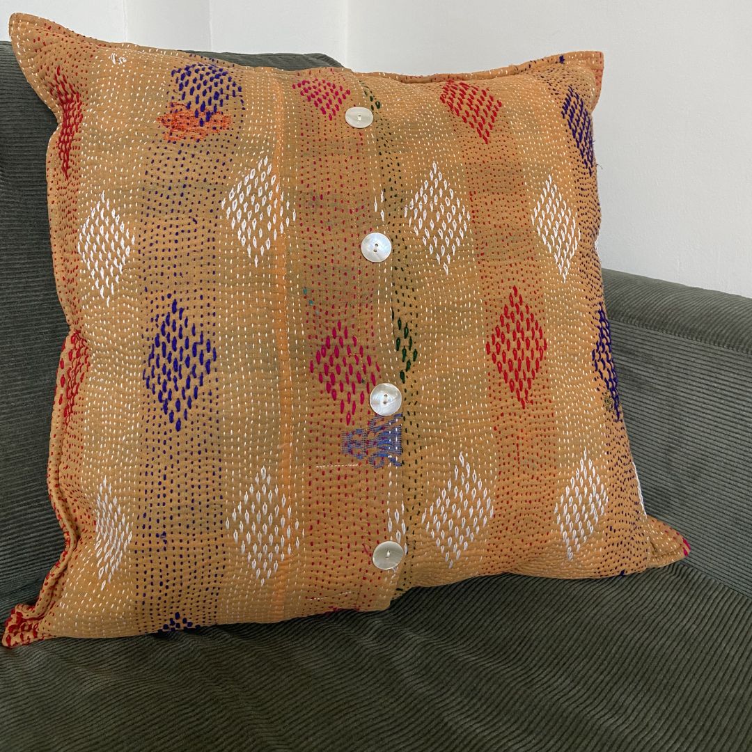 Kantha Quilted Cushion - Square