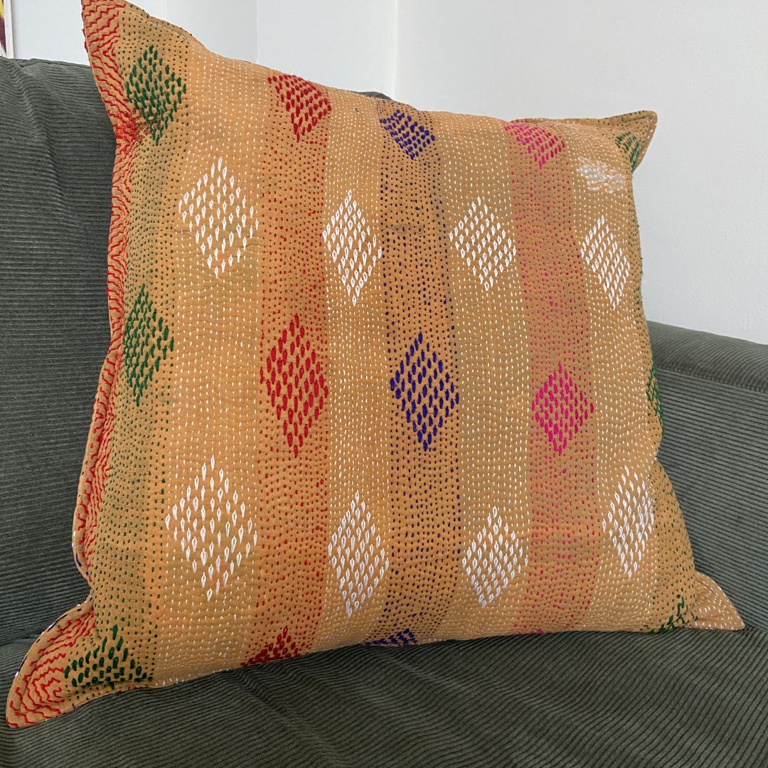 Kantha Quilted Cushion - Square