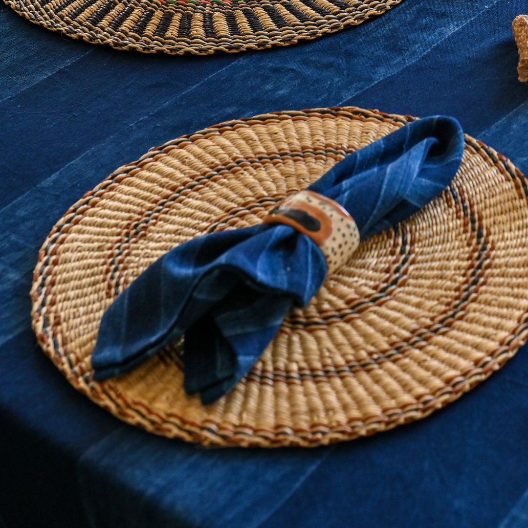 Handpainted Ceramic Napkin Rings - Set of 4