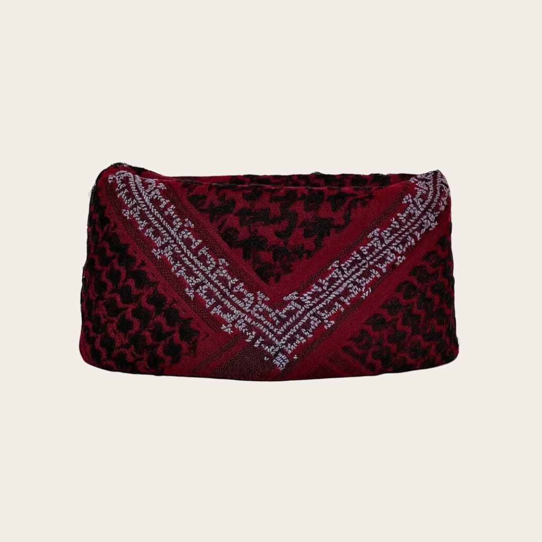 Hand Embroidered Keffiyeh Cotton Scarf