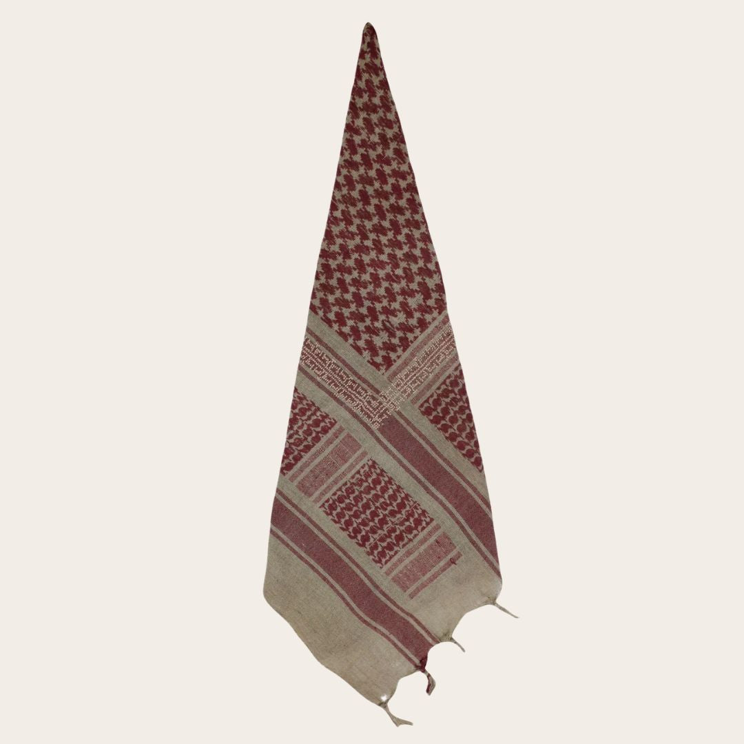 Hand Embroidered Keffiyeh Cotton Scarf