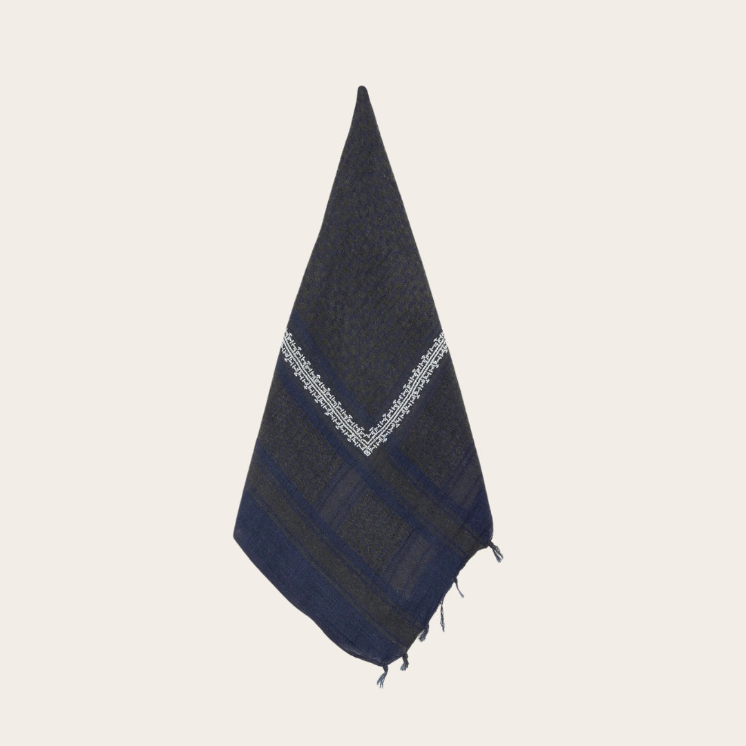 Hand Embroidered Keffiyeh Cotton Scarf