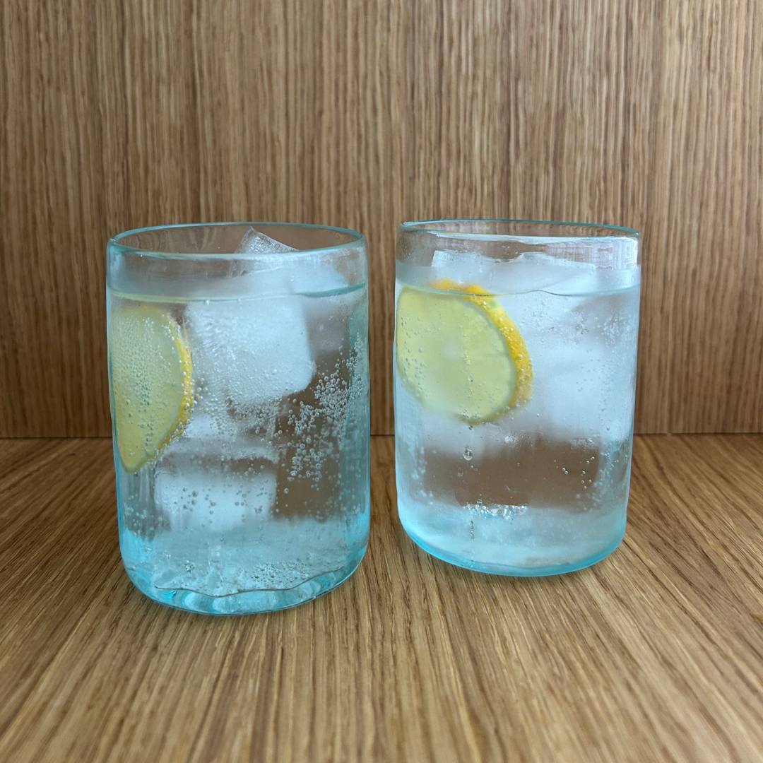 Recycled Blown Glass Tumbler - Clear Optic - Set of 4