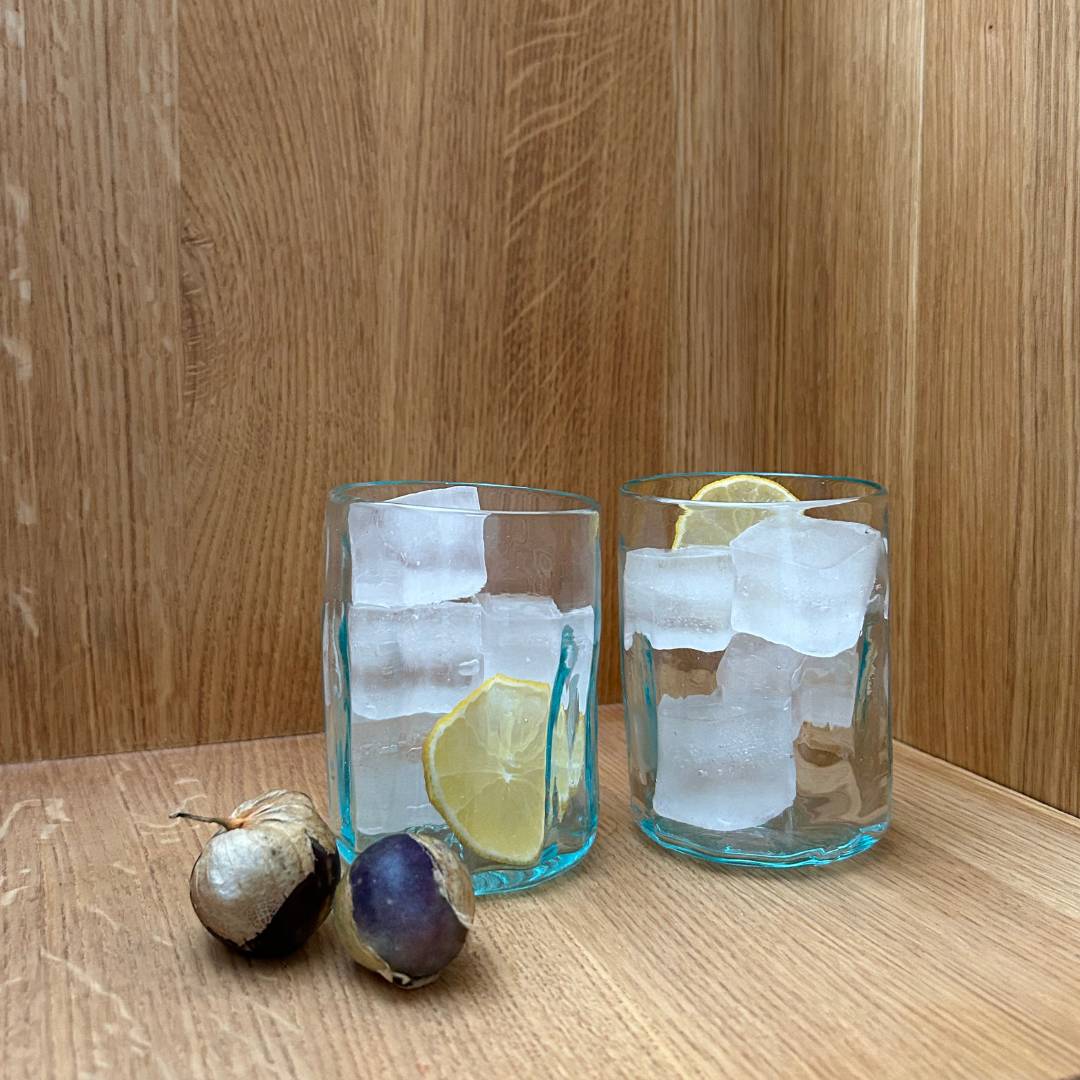 Recycled Blown Glass Tumbler - Clear Optic - Set of 4