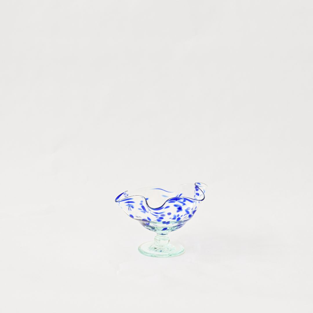 Recycled Glass Spotted Dessert Bowl