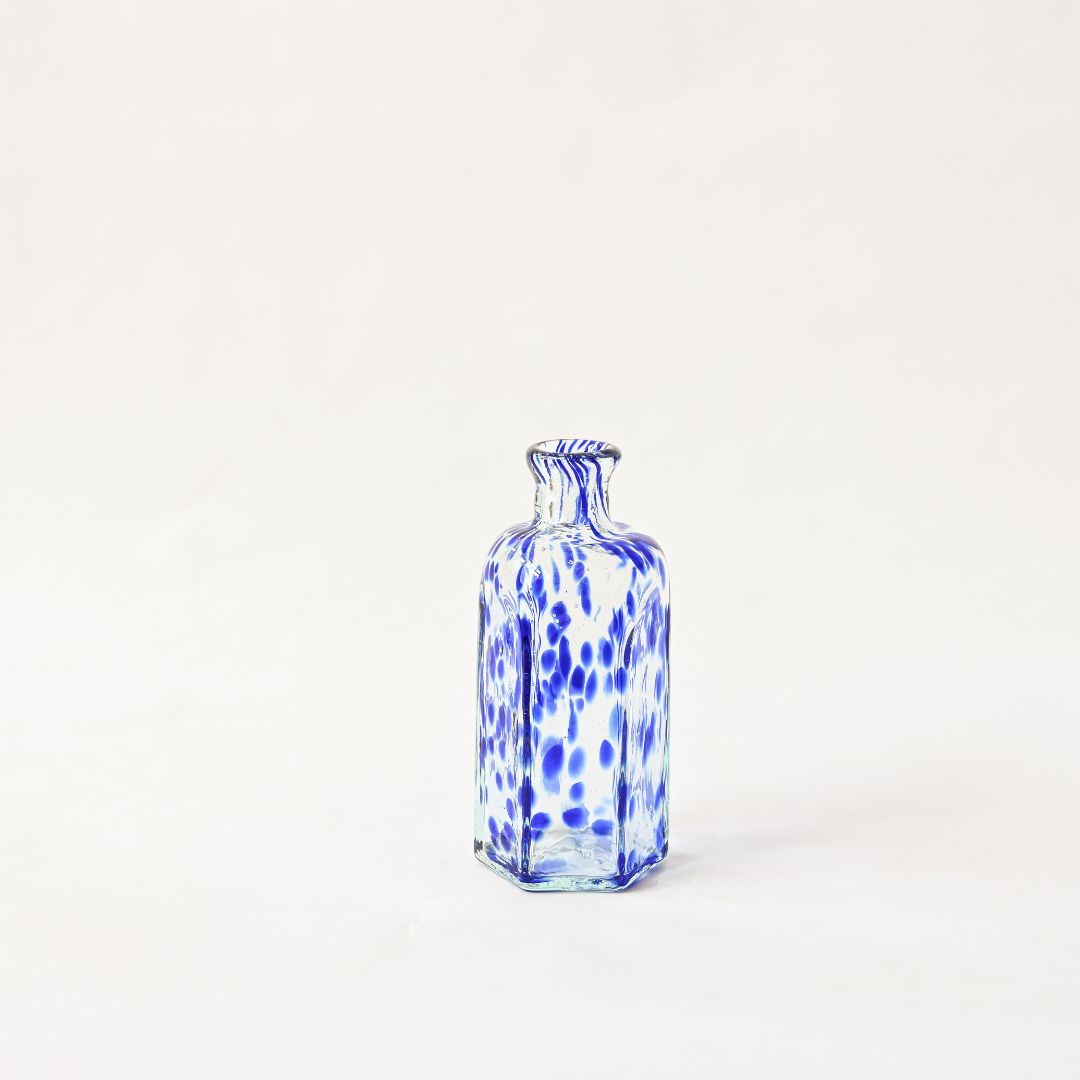 Recycled Glass Spotted Carafe with Glass Lid