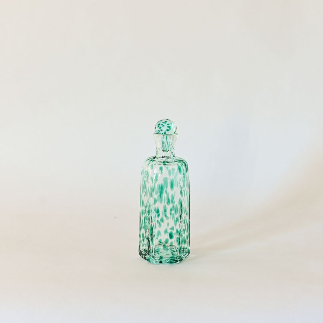 Recycled Glass Spotted Carafe with Glass Lid