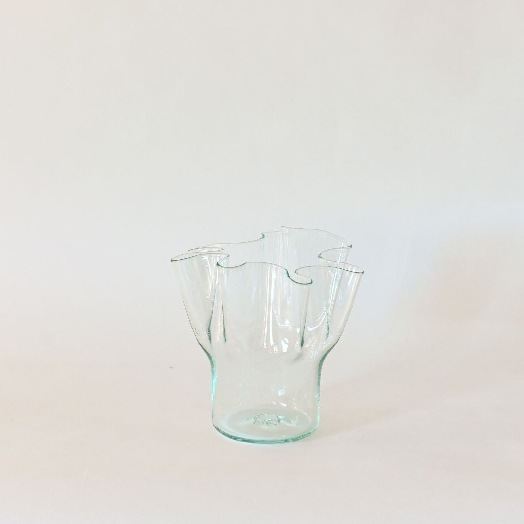 Recycled Glass Wavy Vase
