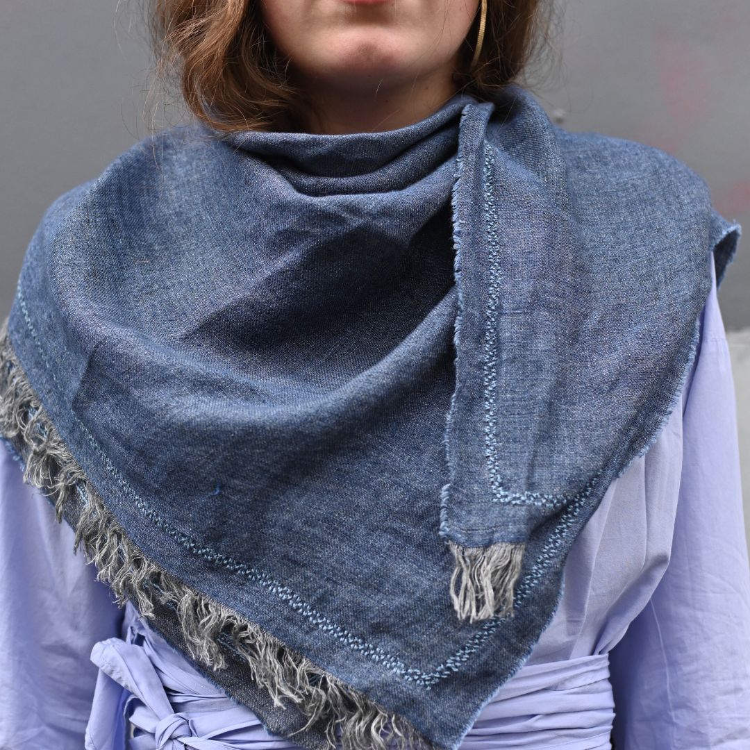 Hand Embroidered Linen Shawl