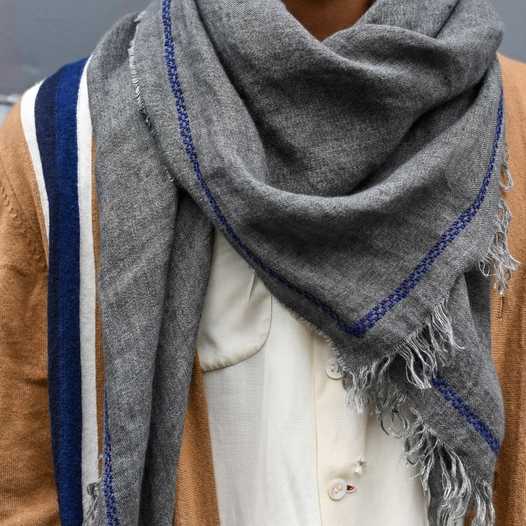 Hand Embroidered Linen Shawl