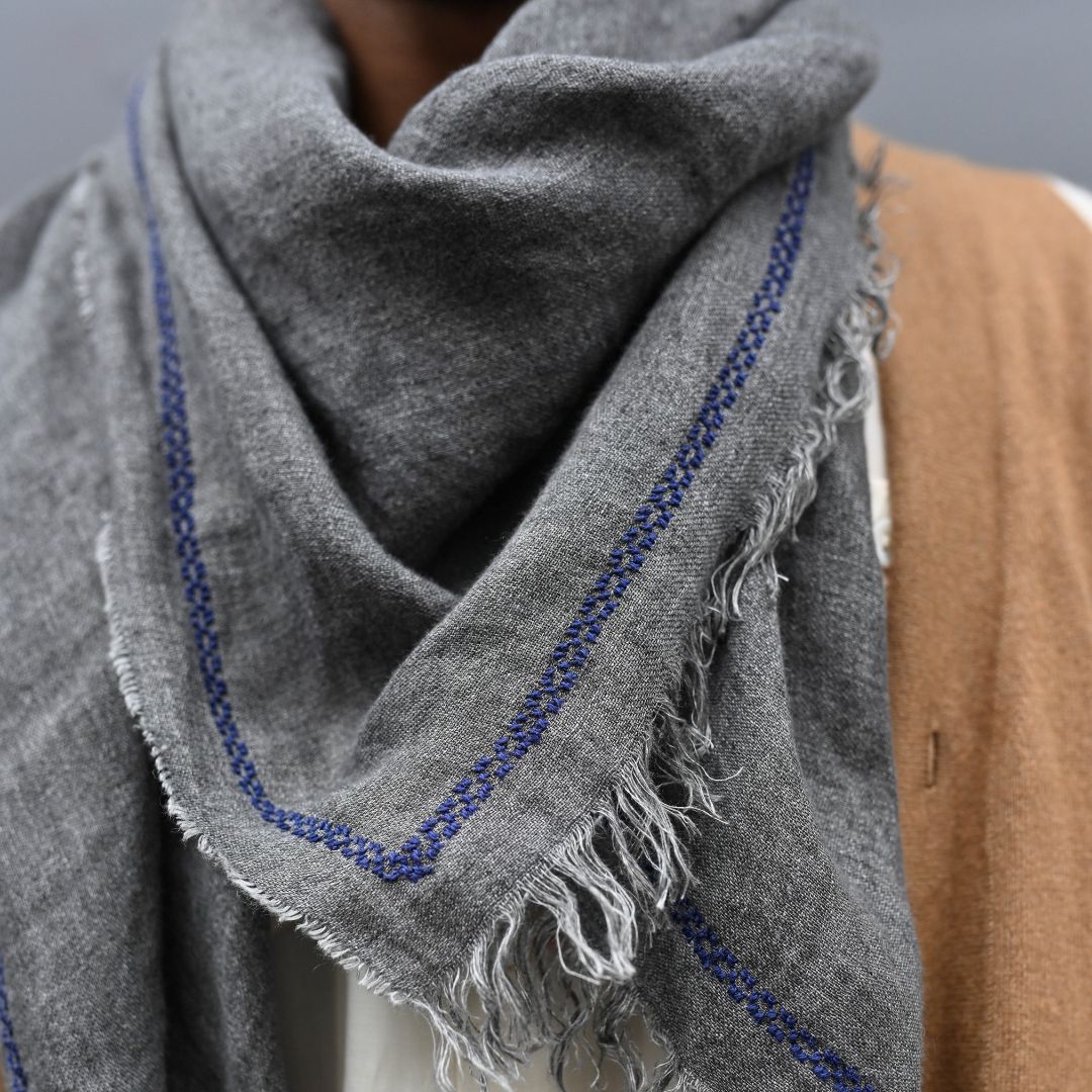 Hand Embroidered Linen Shawl