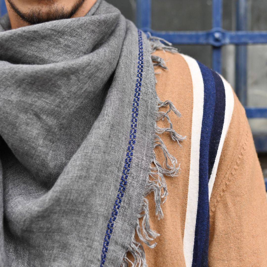Hand Embroidered Linen Shawl