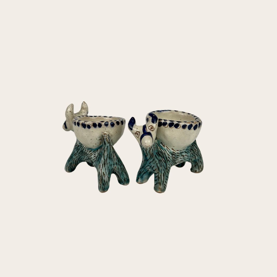 Salt and Pepper Donkeys - Handmade Ceramic Set