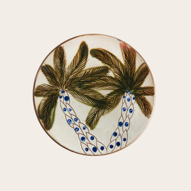 Dotty Palm Hand-Painted Plate