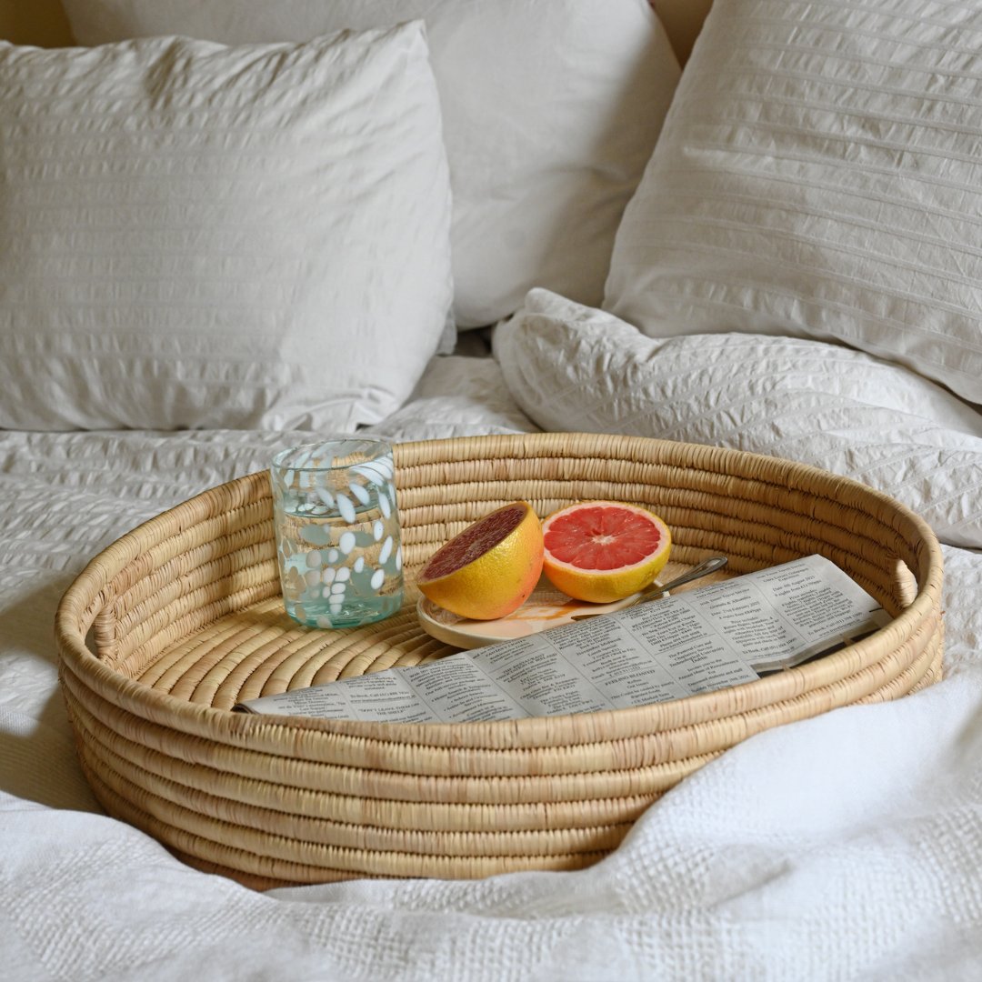 Classic Handwoven Palm Leaf Tray - Made in Malawi