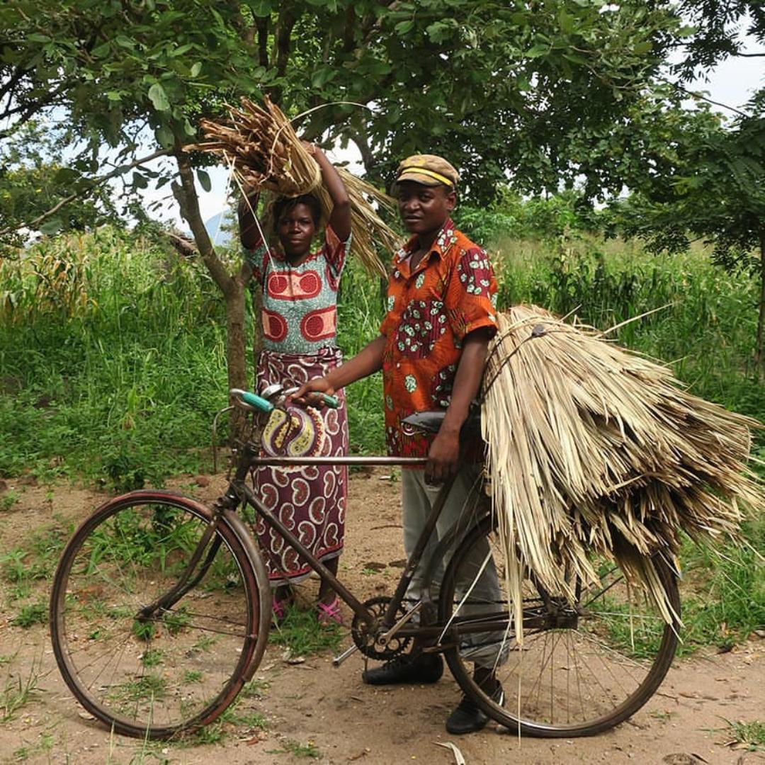 Palm Leaf Laundry/Storage Basket - Handwoven in Malawi - Small