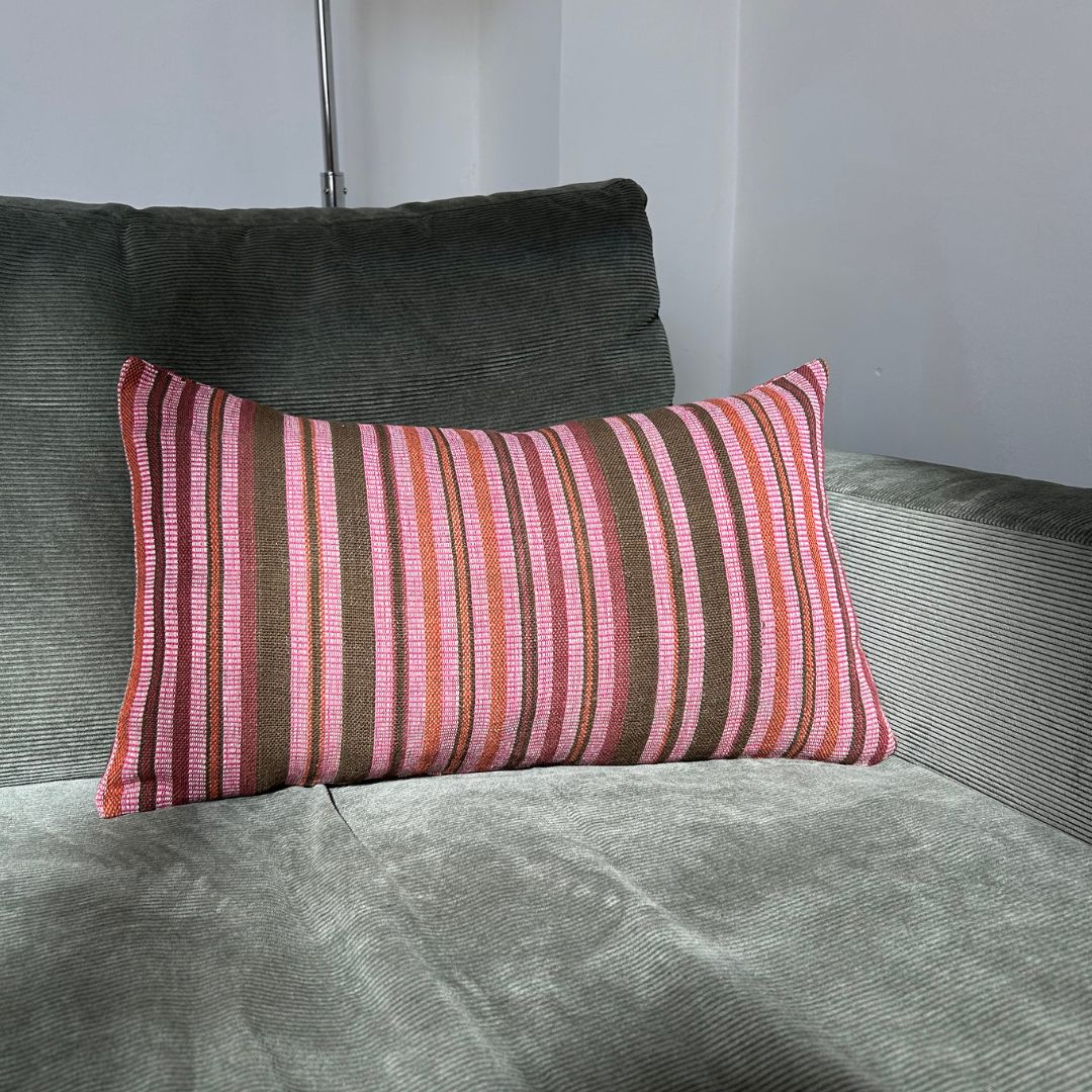 Burkina Faso Stripes Handwoven Cotton Cushion Cover - Rectangle