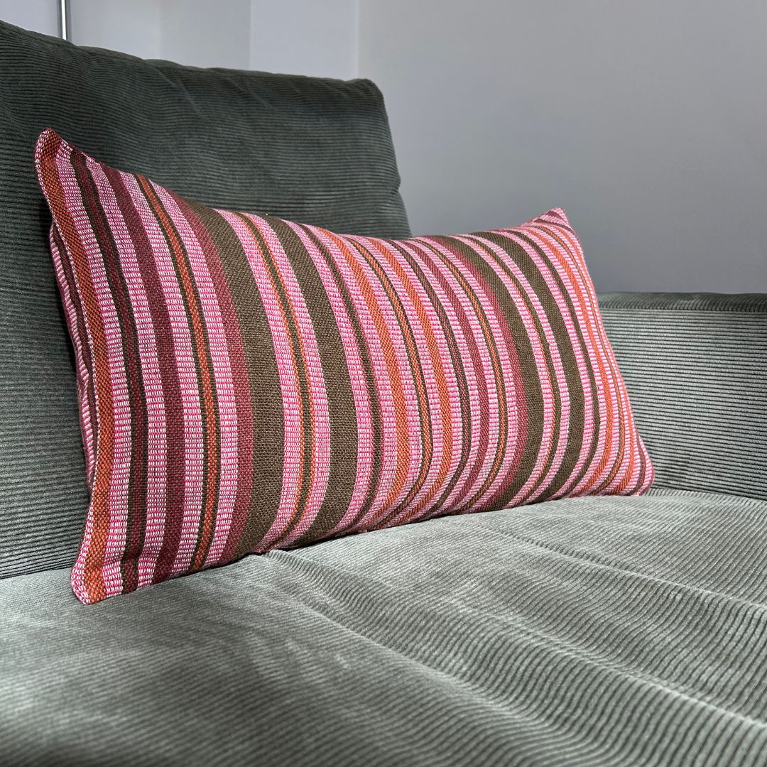 Burkina Faso Stripes Handwoven Cotton Cushion Cover - Rectangle