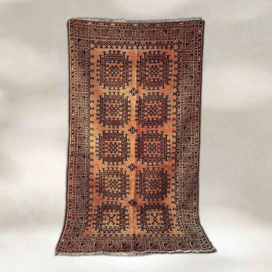 Vintage Turkmen Qazul Ayaq  Family Rug