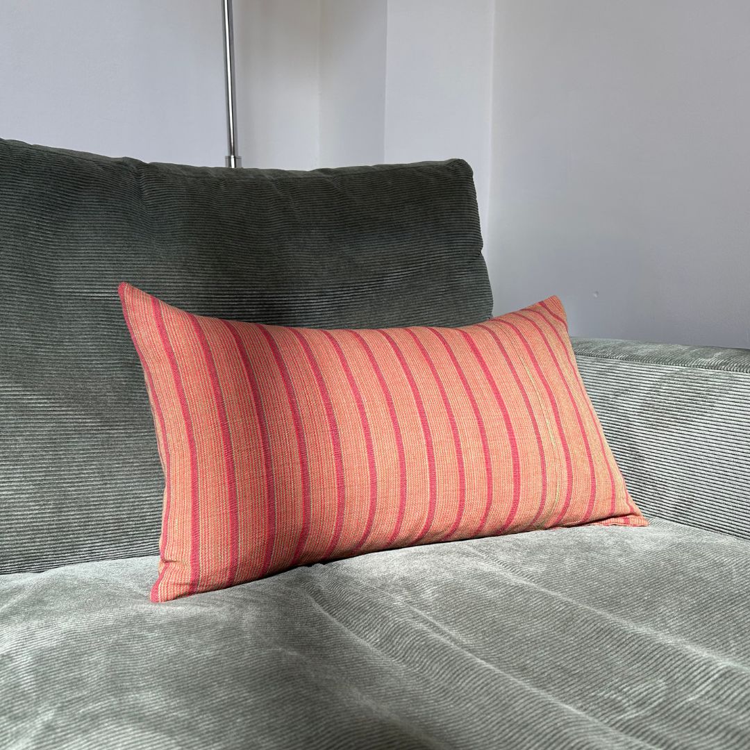 Burkina Faso Stripes Handwoven Cotton Cushion Cover - Rectangle