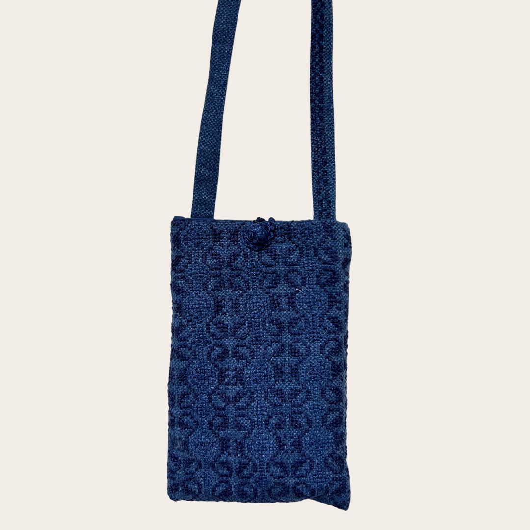 Hand Embroidered Cotton &amp; Linen Phone Bag