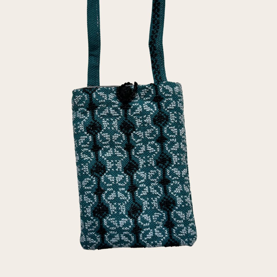 Hand Embroidered Cotton &amp; Linen Phone Bag