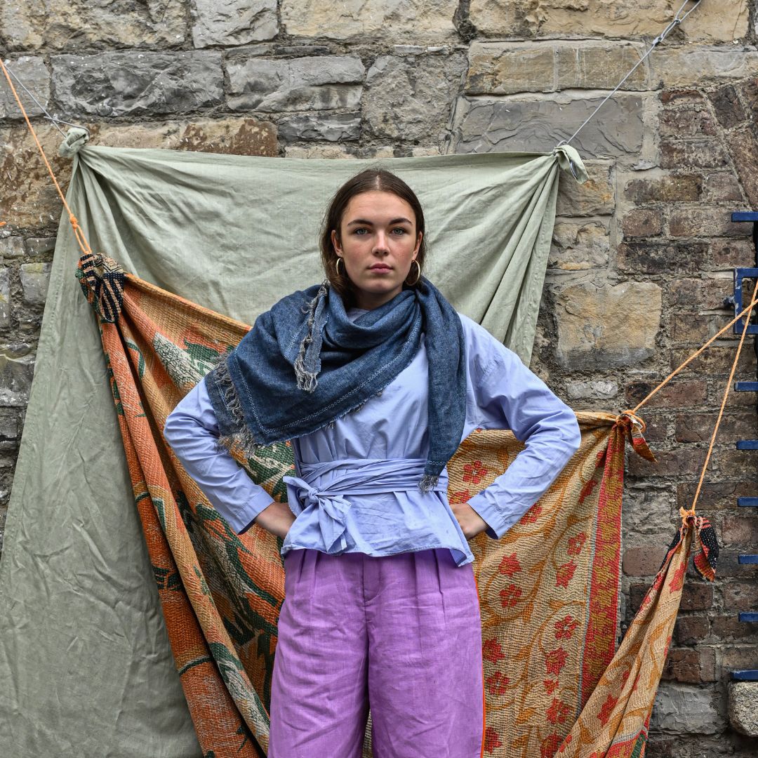 Hand Embroidered Linen Shawl