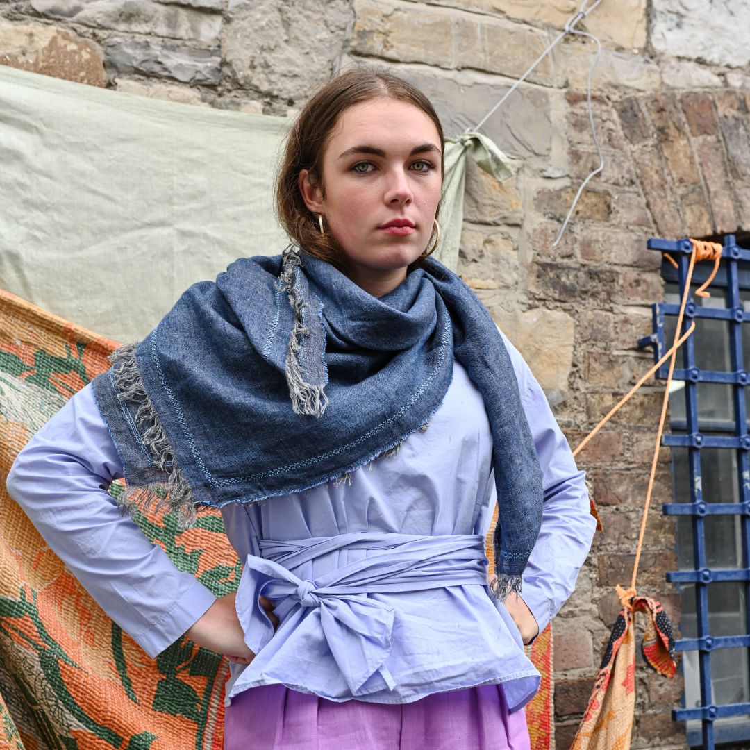 Hand Embroidered Linen Shawl