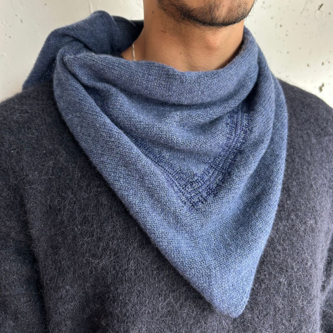 Hand Embroidered Cashmere Triangle Scarf