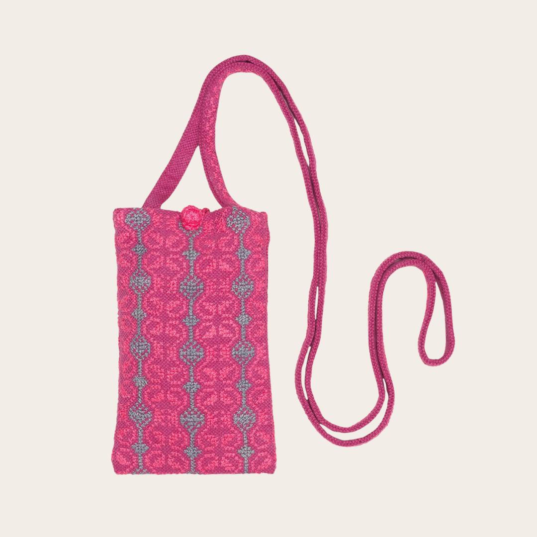 Hand Embroidered Cotton &amp; Linen Phone Bag